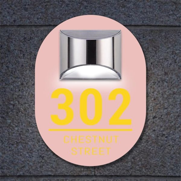 Ovales personalisiertes Solar-Hausschild Im Angebot – Bild 4