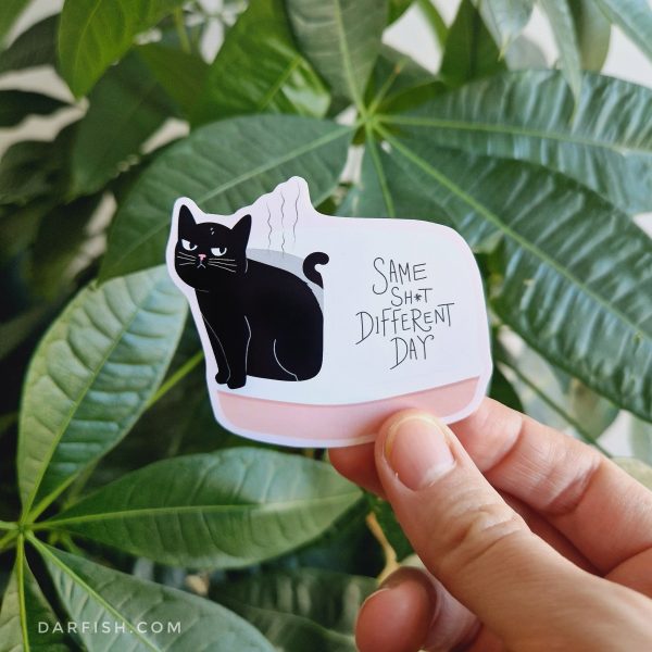 Same Sh*t Different Day Cat Sticker Mode